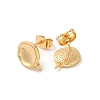 Twist Flat Round Brass Stud Earring Findings KK-M270-35G-2
