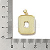 Brass Micro Pave Clear Cubic Zirconia Pendants KK-I708-02D-G-3