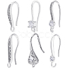 24Pcs 6 Styles Brass Micro Pave Clear Cubic Zirconia Earring Hooks KK-BBC0024-46-1