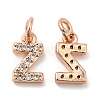 Brass Micro Pave Grade AAA Cubic Zirconia Charms ZIRC-P067-11RG-Z-NR-2