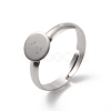 Non-Tarnish 304 Stainless Steel Pad Ring Settings STAS-K278-11B-P-1