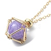 304 Stainless Steel Braided Macrame Pouch Empty Stone Holder for Pendant Necklace Making NJEW-TA00079-02-4
