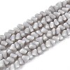 Frosted Opaque Glass Beads Strands GLAA-N017-4mm-21-1