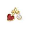 Brass Plastic Pearl Charms KK-M322-50G-1