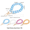 4Pcs 4 Colors Transparent Resin Curb Chain Bag Strap FIND-WR0003-97-3