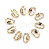 Brass Micro Pave Cubic Zirconia Screw Carabiner Lock Charms ZIRC-G156-11G-1