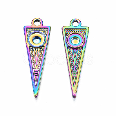 Rainbow Color Alloy Pendant Cabochon Settings PALLOY-N163-111-NR-1