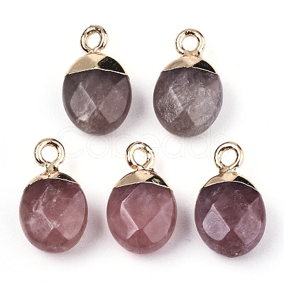 Natural Strawberry Quartz Charms G-N326-58F-1