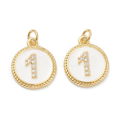 Brass Micro Pave Clear Cubic Zirconia Charms ZIRC-I052-16G-01-1