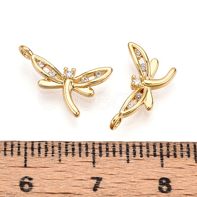Brass Micro Pave Cubic Zirconia Charms KK-N261-74G-1