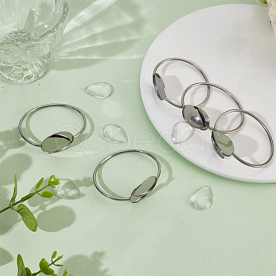 5Pcs Teardrop 304 Stainless Steel Blank Bangle STAS-HY0001-75-1