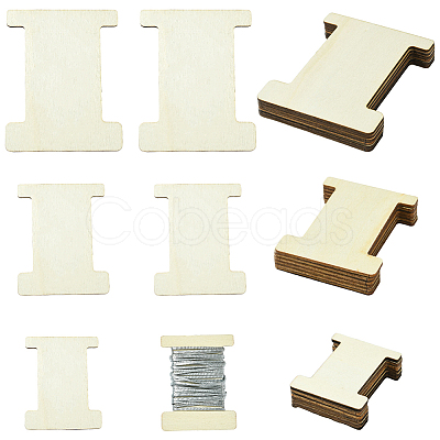60Pcs 3 Styles Unfinished Wood Cutouts for Craft Supplies DIY-SC0031-11A-1