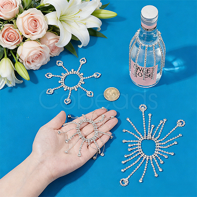 4Pcs Iron & Glass Rhinestone Wine Glass Charms HJEW-OC00394-1