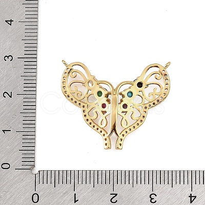 Brass Pave Cubic Zirconia Connector Charms CU-CBAF17A-14G-1