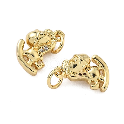 Brass Micro Pave Cubic Zirconia Pendants KK-P325-12G-1
