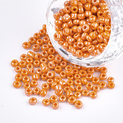 DIY Craft Beads 8/0 Opaque Colors Lustered Round Glass Seed Beads X-SEED-A012-3mm-130-1