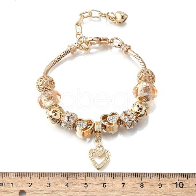 Alloy European Beads Charm Bracelets BJEW-F495-09G-1