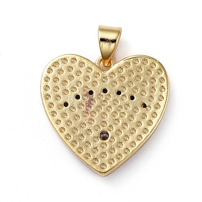 Brass Micro Pave Cubic Zirconia Pendants KK-G363-34G-1