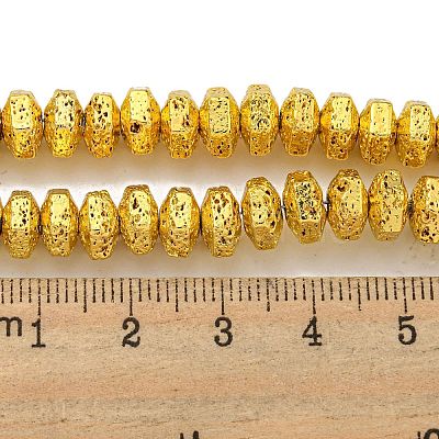 Electroplated Natural Lava Rock Beads Strands G-I360-G01-01-1