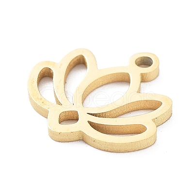 304 Stainless Steel Flower Lotus Charms STAS-Z054-02G-1