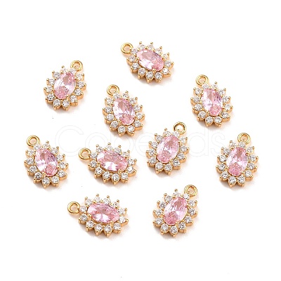 Real 18K Gold Plated Brass Micro Pave Cubic Zirconia Charms ZIRC-Z023-04E-NR-1