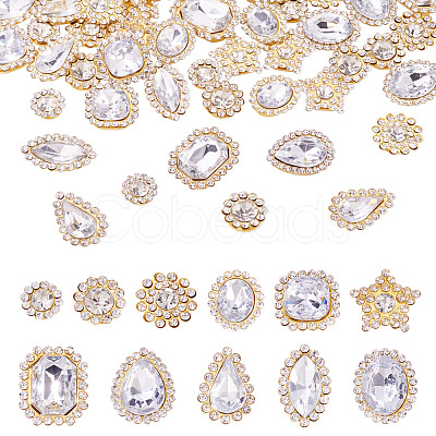 100Pcs Teardrop/Heart/Star Sew on Rhinestones GACR-TA0001-07A-1