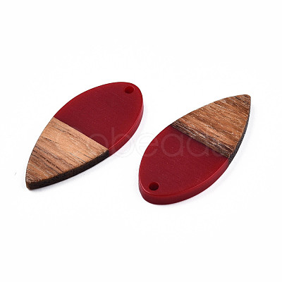 Opaque Resin & Walnut Wood Pendants RESI-N025-031-B04-1