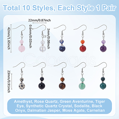 10Pair 304 Stainless Steel Dangle Earring EJEW-WH00001-1