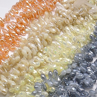 Electroplate Glass Beads Strands EGLA-A001-6x12mm-FM2-1