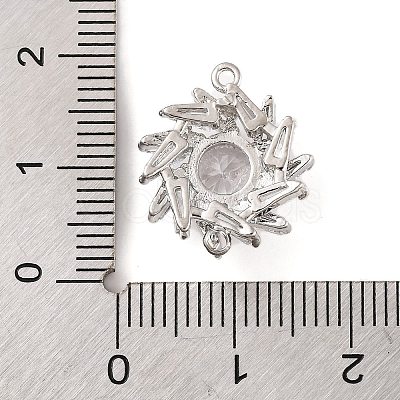 Brass Pave Clear Cubic Zirconia Connector Charms KK-S389-40P-1