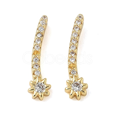Brass Pave Clear Cubic Zirconia Pendants CU-CBA9FFD-11G-01-1