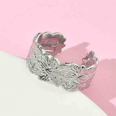 304 Stainless Steel Cuff Open Rings for Women RJEW-L341-02B-P-1