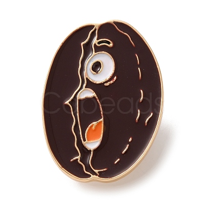 Alarmed Coffee Bean Enamel Brooches AL-I003-03G-01-1