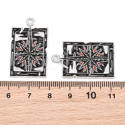 Alloy with Black Enamel Pendants AL-CBA2919-02P-08-1