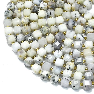 Natural White African Opal Beads Strands G-K389-A35-01-1