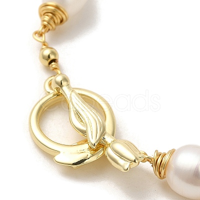 Natural Pearl Beaded Link Bracelets BJEW-C051-39G-1