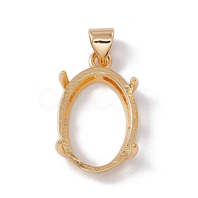 Brass Pendant Cabochon Settings KK-E066-01G-03-1