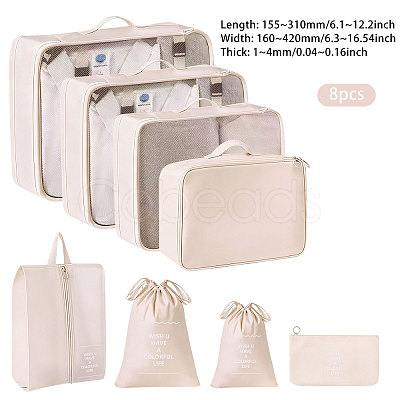 8Pcs Polyester Travel Toiletry Bags ABAG-WH0046-118A-1
