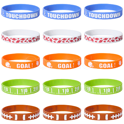 35Pcs 5 Colors Silicone Cord Bracelet Wristband BJEW-GF0001-31C-1