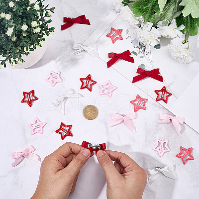12Pcs Star Iron Snap Hair Clips OHAR-CP0001-24A-1