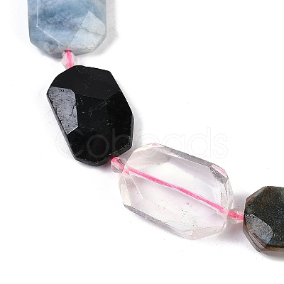 Natural Quartz Crystal/Rose Quartz & Agate/Tourmaline & Indian Agate Beads Strands G-B125-P26-01-1
