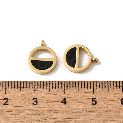 304 Stainless Steel Enamel Charms STAS-L022-334G-1