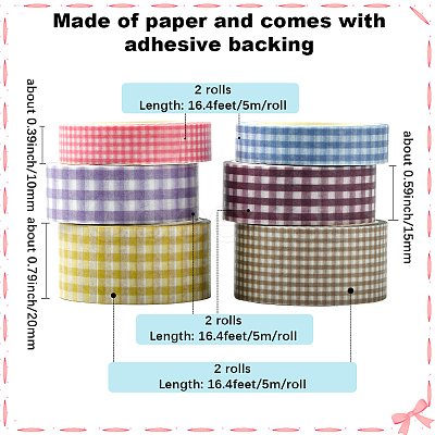 1 Bag 6 Rolls DIY Scrapbook Decorative Paper Tapes DIY-SP0005-15C-1