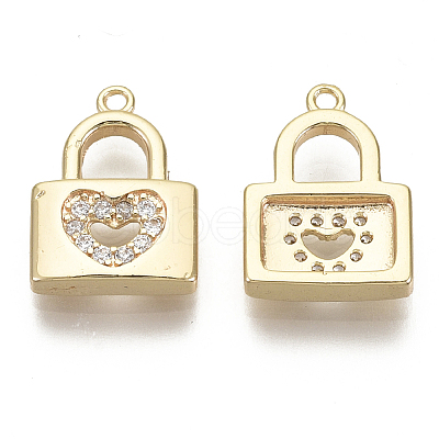 Brass Micro Pave Cubic Zirconia Charms KK-R136-043-NF-1