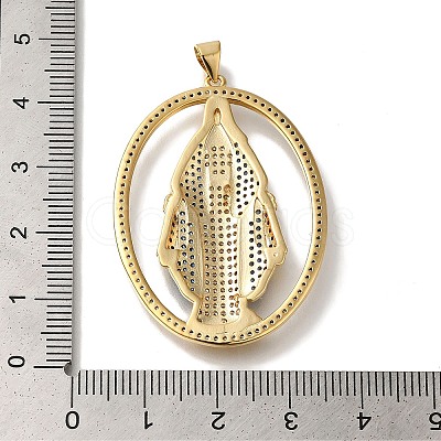 Rack Plating Brass Micro Pave Cubic Zirconia Pendants KK-U019-25G-1