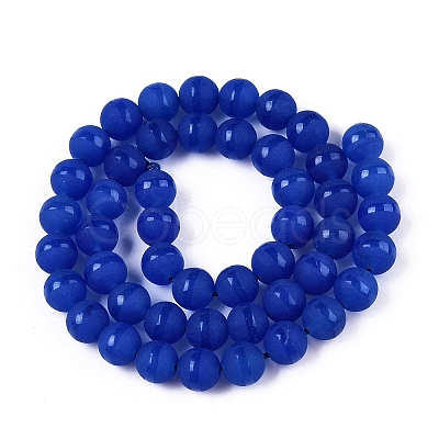 Frosted Natural White Jade Beads Strands G-T138-8mm-209H-1