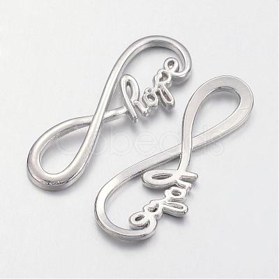 Tibetan Style Alloy Infinity with Hope Links connectors TIBE-S230-P-FF-1