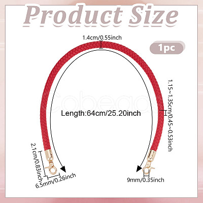 PU Imitation Leather Zinc Alloy Woven Bag Handles FIND-WH0400-20-1