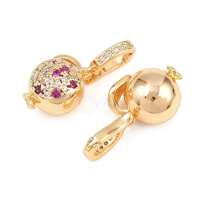 Brass Micro Pave Cubic Zirconia Fold Over Clasps KK-H538-01G-1