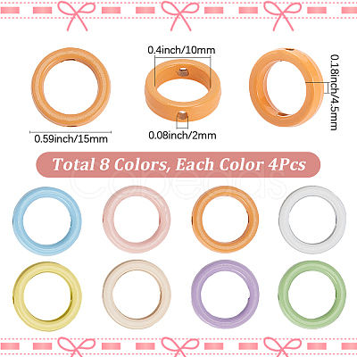 32Pcs 8 Colors Baking Paint Alloy Bead Frame FIND-SP0004-50C-1